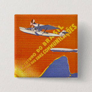 Condor ~ Brazillian Air Service 2 Inch Square Button