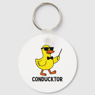 Conducktor Funny Duck Music Pun Orchestra Design  Keychain