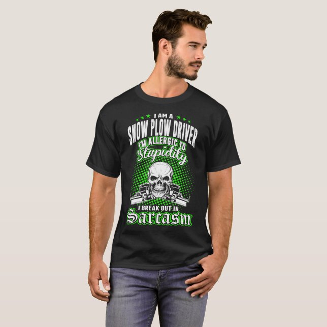 Conducteur de chasse-neige allergique au T-shirt (Devant entier)
