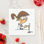 Conducting A Science Experiment Napkin<br><div class="desc">A girl conducting a science experiment with a bunsen burner. This design looks really effective on these Paper Napkins</div>
