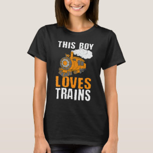 Conductor Express Rail Transport Freight Boy Loves T-Shirt