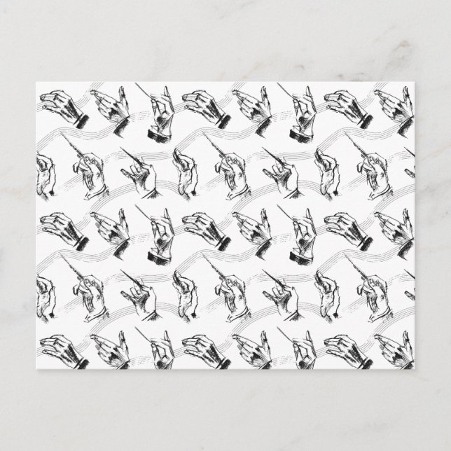Conductor (pattern in black and white) postcard (Front)
