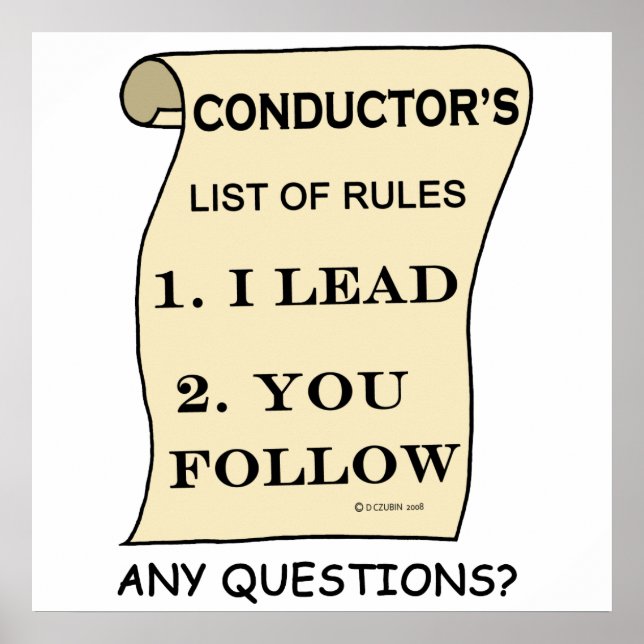 Conductor's :List of Rules Poster (Front)