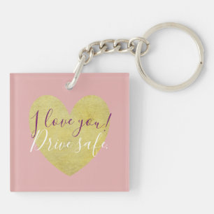 Conduisez je t'aime le porte - clé sûr de coeur