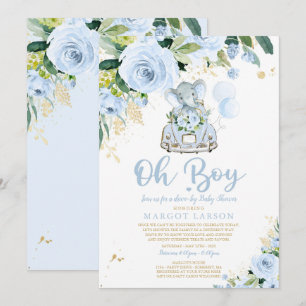 Conduite des éléphants par Baby shower Invitation 