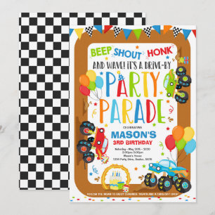 Conduite Par Anniversaire Parade Invitation Camion