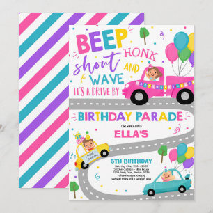Conduite Par Anniversaire Parade Invitation Pink P