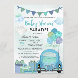 Conduite par Baby shower Parade Invitation