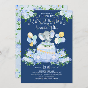 Conduite par Elephant Boys Baby shower Invitation