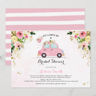 Conduite par la douche nuptiale Invitation rose Fl