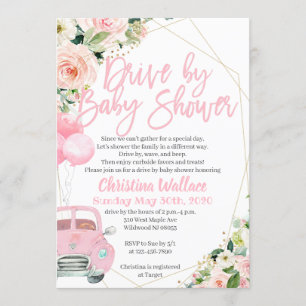 Conduite par une douche pour bébé Invitations pour