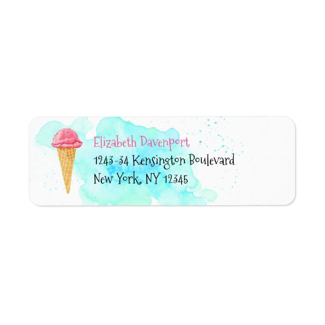 Cône De Crème De Glace Avec Un Plat De Peinture Bl (Devant)