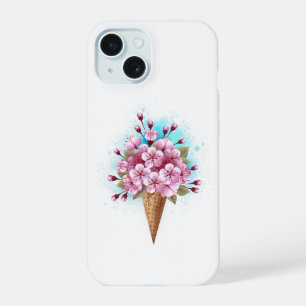 Cône de gaufre glacé Sakura rose