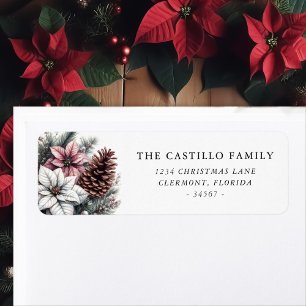 Cône de pin rustique et Poinsettia