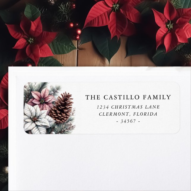 Cône de pin rustique et Poinsettia (Créateur téléchargé)