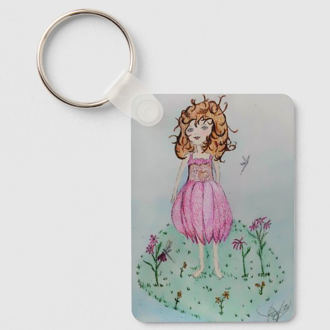 Cone flower fairy keychain (Front)