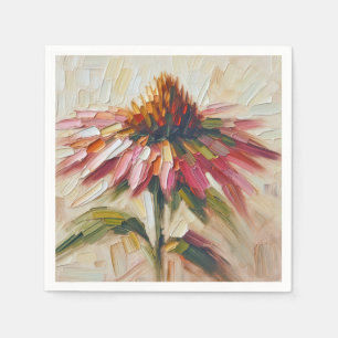Cone Flower Impasto Painting Napkin