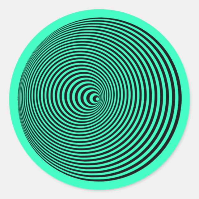 Cone Moire: Optical Illusion Hypnotic Spiral Classic Round Sticker (Front)