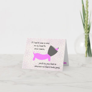 Cone of Shame Doxie Style Note card