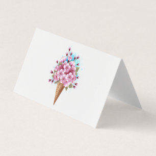 Cône rose Sakura crème glacée gaufre