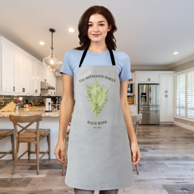 Cône vert tablier (Green Conch Shell Personalized Apron)