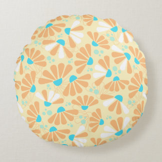 Coneflower Confetti on Eggshell Round Pillow