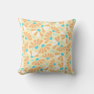 Coneflower Confetti on Eggshell Throw Pillow
