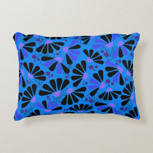 Coneflower Confetti on Paradise Blue Accent Pillow