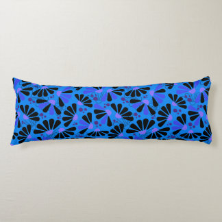 Coneflower Confetti on Paradise Blue Body Pillow