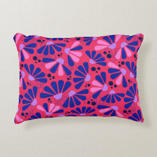 Coneflower Confetti on Raspberry Accent Pillow