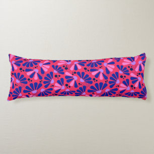Coneflower Confetti on Raspberry Body Pillow