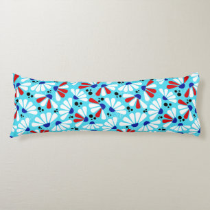Coneflower Confetti on Tropical Blue Body Pillow