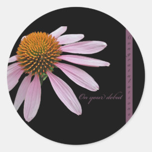 Coneflower Debut Congratulations Items Classic Round Sticker
