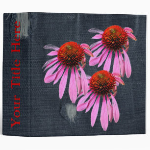Coneflower on Denim Coordinating Items Binder