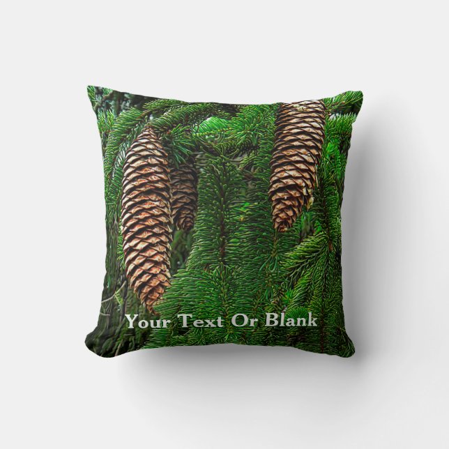 Cones And Needles Throw Pillow (Front)