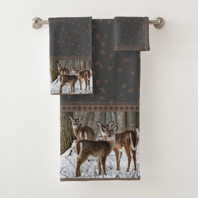 Cônes de cerfs communs et de pin d'hiver (En situation)