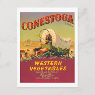 Conestoga Brand Western Vegetables Vintage Label Postcard