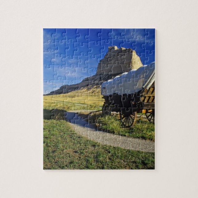 Conestoga wagon at Scottsbluff National Jigsaw Puzzle (Vertical)