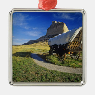 Conestoga wagon at Scottsbluff National Metal Ornament