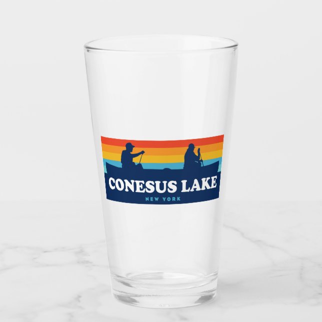 Conesus Lake New York Canoe Glass (Front)