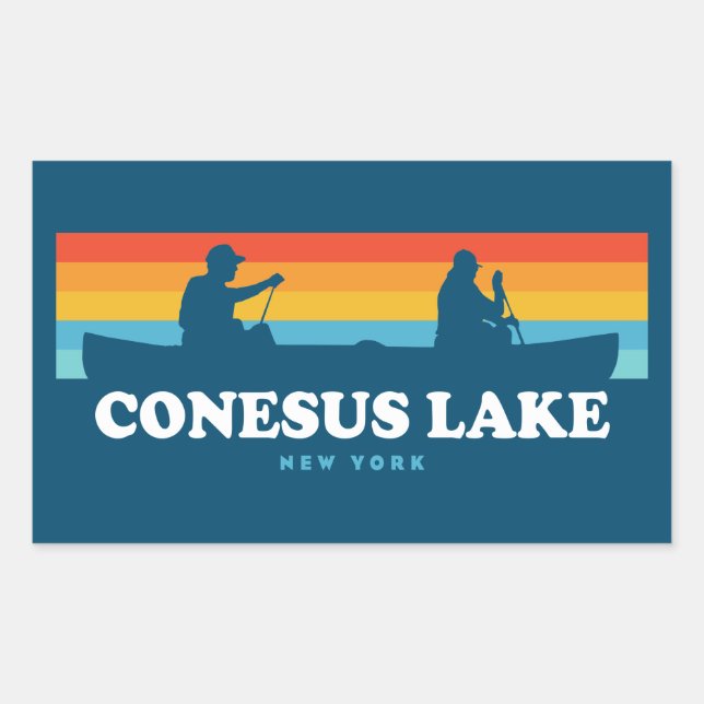 Conesus Lake New York Canoe Sticker (Front)