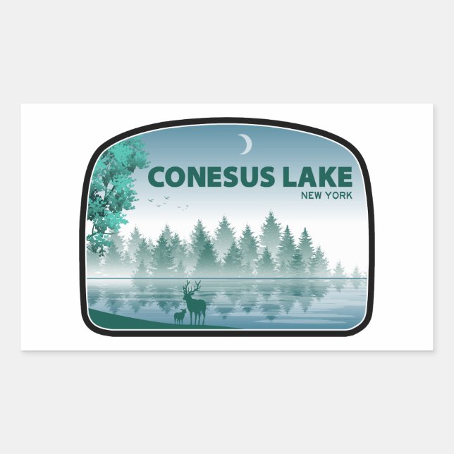 Conesus Lake New York Deer Sticker (Front)