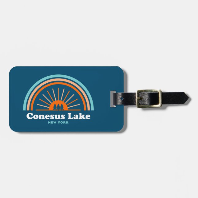 Conesus Lake New York Rainbow Luggage Tag (Front Horizontal)