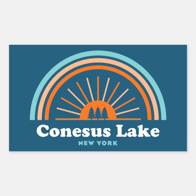 Conesus Lake New York Rainbow Sticker (Front)
