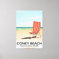 Coney Beach Porthcawl Wales travel poster
