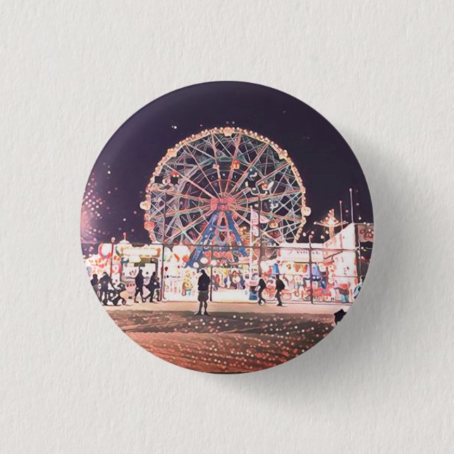 Coney Island Amusement 1 Inch Round Button (Front)
