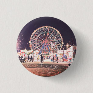Coney Island Amusement 1 Inch Round Button