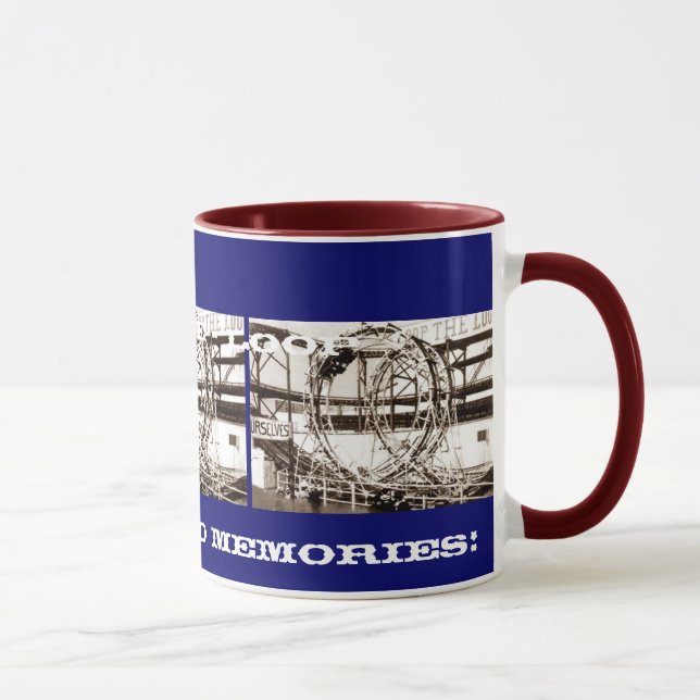 Coney Island Antique View Looping Roller Coaster Mug (Right)