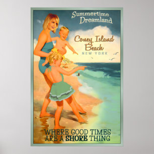 Coney Island Beach Brooklyn New York Poster New