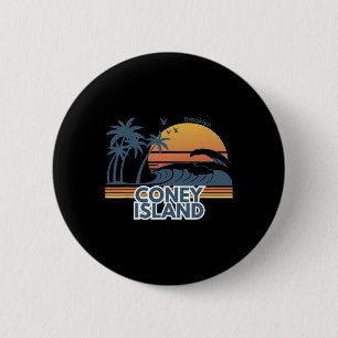 Coney Island Brooklyn Men Women Vacation Summer 2 Inch Round Button